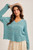 Hem & Thread Aqua Cozy Open Crochet Relaxed Sweater