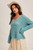 Hem & Thread Aqua Cozy Open Crochet Relaxed Sweater