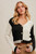 Hem & Thread Black & Ivory Color Block Cardigan