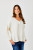 Suzy D Winter White Satin Raw Edge Top