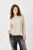 Suzy D Beige Satin Raw Edge Crew Top
