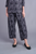 Shana Black Grid Fleece Tulip Pants