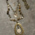 Primitive Peddler Bronze Rosary Chain & Czech Pendant Drop Layered Necklace