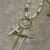 Primitive Peddler Bohemian Cross & Mixed Mint Stone Necklace