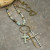 Primitive Peddler Bohemian Cross & Mixed Mint Stone Necklace