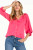 Liverpool Pink Dolman Sleeve Gathered Blouse