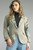 Tempo Paris Taupe Floral Linen Frayed Jacket