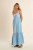Molly Bracken Sky Blue Cotton Long Tiered Dress with Straps