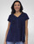 Caite Indigo Cotton Eyelet Embroidered Top