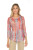 Carine Coral Stripe Haze Crinkle Top