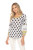 Carine Mixed Dots Crinkle Peplum Sleeve Top