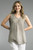 Tempo Paris Taupe Linen Frayed Tank