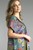 Tempo Paris Blue Floral Linen Tuck Front Dress