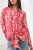 Tribal Sangria Challis Tie Front Shirt