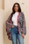Saachi Abstract Short Floral Kimono