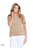 Multiples Khaki Tencel Frayed Hem Top