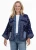 Shannon Passero Navy Bandana Cotton Gauze Open Cardigan