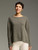 Cut Loose Crimped Fabric Wide Facing Pullover