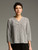 Cut Loose Crimped Fabric Shawl Collar Top