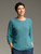 Cut Loose Texture Sweater Knit Boatneck Top