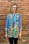 Shana Tropical Patchwork Print Henley Top