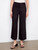 Charlie B Black Button Front Stretch Linen Crop