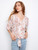 Charlie B Scroll Floral Tie Hem Blouse