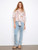 Charlie B Scroll Floral Tie Hem Blouse