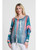 TINA Stephens Vertical Brush Coral with Gold Batwing Sweater
