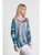 TINA Stephens Vertical Brush Coral with Gold Batwing Sweater