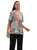 Parsley & Sage Patchwork Print Slub Button Top 
