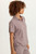 XCVI Mink Stripe Gauze Ruched Top