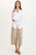 XCVI Taupe Stretch Poplin Barrel Crop