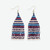 Ink + Alloy Navy and Silver Stripe Beaded Fringe Earrings