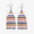 Ink + Alloy Rust & Lapis Stripes Beaded Fringe Earrings