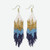 Ink + Alloy Blue Ombre Beaded Fringe Earrings