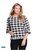Multiples Plaid Ruffle Hem Top