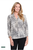 Multiples Zebra Ruffle Trim Knit Top