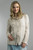 Tempo Paris Beige Linen Stitch Trim Shirt