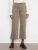 Charlie B Khaki Stretch Cotton Crop Pant