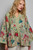 POL Sage Cotton Kantha Quilted Peplum Jacket