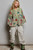 POL Sage Cotton Kantha Quilted Peplum Jacket
