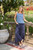 XCVI Navy Tencel Twill Gaucho Pant