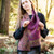In Style Purple Bird Merino Wool Scarf
