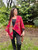 In Style Fuchsia Bird Merino Wool Poncho