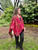 In Style Fuchsia Bird Merino Wool Poncho