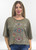 Kyla Seo Olive Cotton Evil Eye Embroidered Top