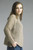 Tempo Paris Beige Open Weave Mock Neck Sweater