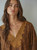 By Together Camel Peplum Lace Trim Top