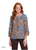 Multiples Gold Brocade Ruched Top